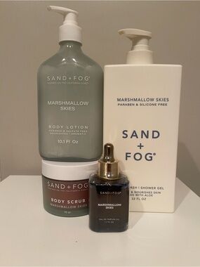 SAND + FOG Marshmallow Skies Body scrub, body wash, Lotion & Oil Set
